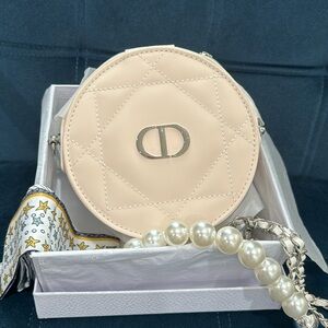 Dior round vanity case vip bag